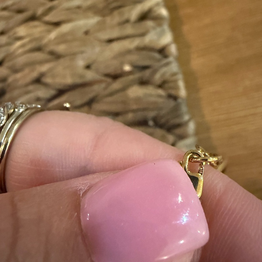 Gold over Sterling Silver Gemstone Flower Bangle Bracelet EUC stamped 925 Fairy - Picture 5 of 6